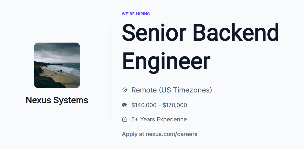 Senior Backend Engineer